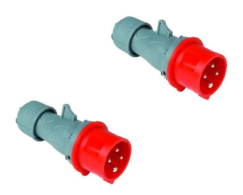 SPINA INDUSTRIALE VOLANTE ROSSA 3 POLI + E 16 a 380 VOLT IP44 DF 8061102 - PZ 2