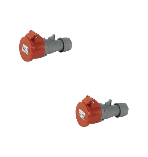 PRESA INDUSTRIALE VOLANTE ROSSA 3 POLI + TERRA 16 A 220 VOLT DF 8061116 -PZ 2