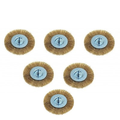 SPAZZOLE A DISCO CIRCOLARE FILI ACCIAIO PER TRAPANO ø mm.100 -PZ 6 FERR 256063