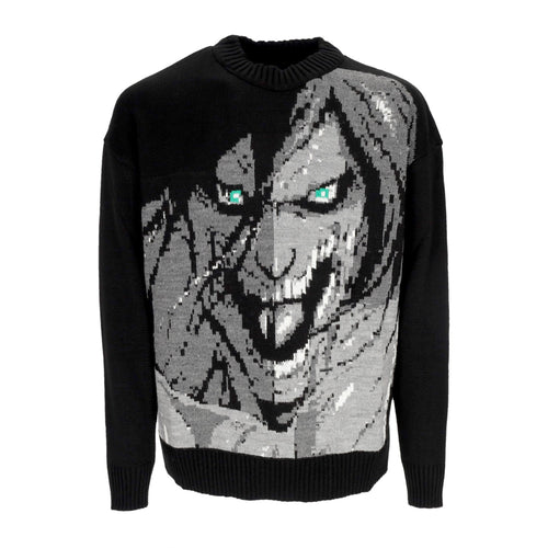 DOLLY NOIRE Maglione Uomo Attack Titan Sweater X Attack On Titan Black da uomo