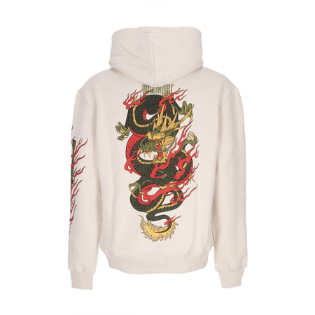 DOLLY NOIRE Felpa Cappuccio Uomo Ryu Dragon Hoodie Beige da uomo