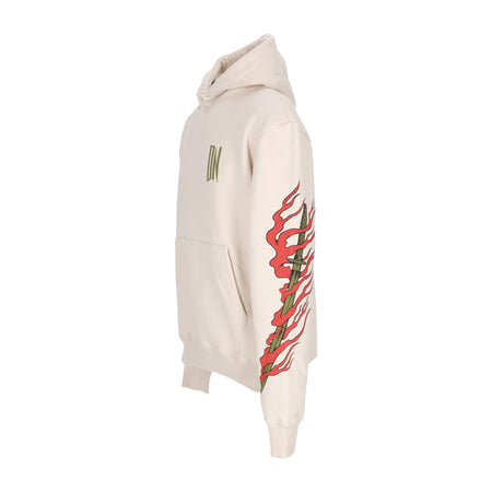 DOLLY NOIRE Felpa Cappuccio Uomo Ryu Dragon Hoodie Beige da uomo