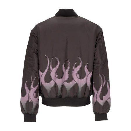 VISION OF SUPER Giubbotto Bomber Uomo Flames Bomber Black/purple da uomo