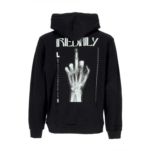 IRIEDAILY Felpa Cappuccio Uomo Rayfinger Hoodie Black da uomo