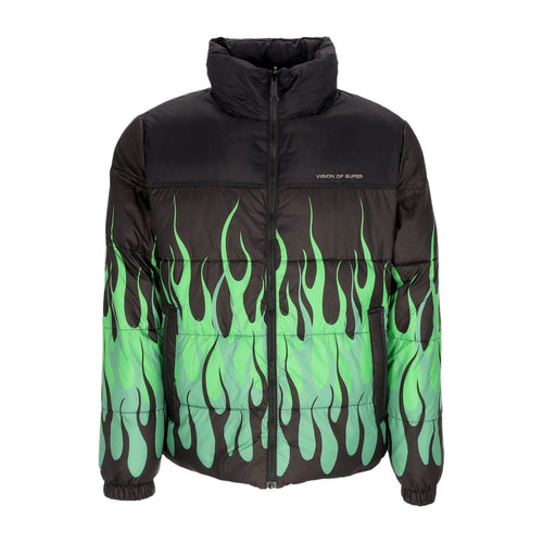 VISION OF SUPER Piumino Uomo Flames Jacket Black/green da uomo