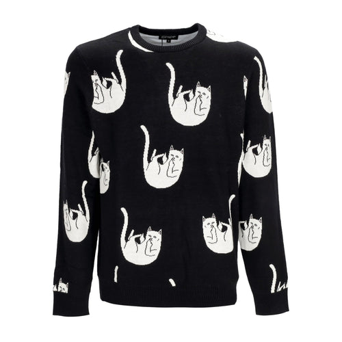 RIPNDIP Maglione Uomo Falling Nerm Knit Sweater Black da uomo