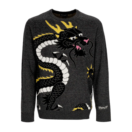 RIPNDIP Maglione Uomo Ryu Knit Sweater Black Heather da uomo
