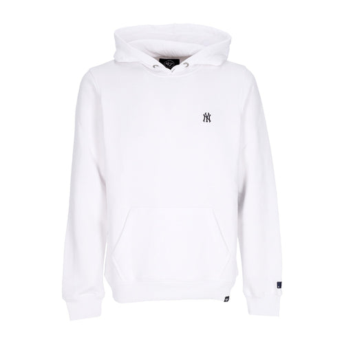 47 BRAND Felpa Cappuccio Uomo Mlb Base Runner Emb Burnside Hoodie Neyyan White Wash da uomo