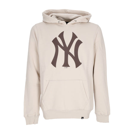 47 BRAND Felpa Cappuccio Uomo Mlb Burnside Hoodie Neyyan Bone da uomo