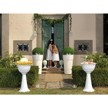 Vaso alto a colonna in plastica "Alba" posacenere da esterno h 75 cm