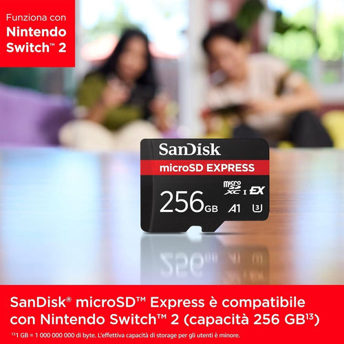 SanDisk Express MicroSD 256GB A1 UHS-I e UHS-II 210MB/s for Switch2