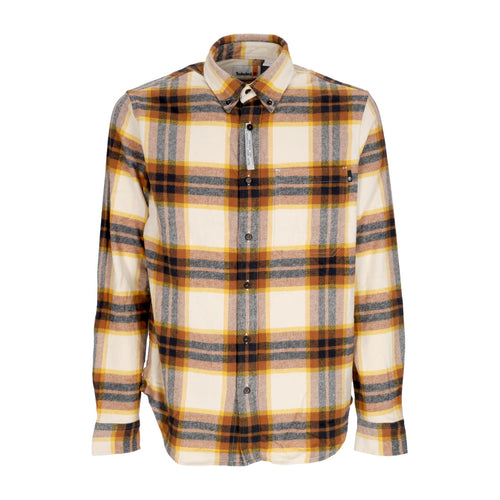 TIMBERLAND Camicia Manica Lunga Uomo L/s Heavy Flannel Plaid Shirt White Smoke da uomo