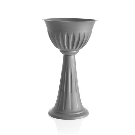 Vaso alto a colonna in plastica "Alba" posacenere da esterno h 75 cm