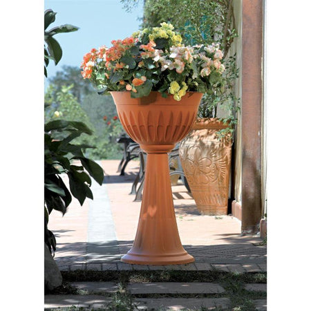 Vaso alto a colonna in plastica "Alba" posacenere da esterno h 75 cm