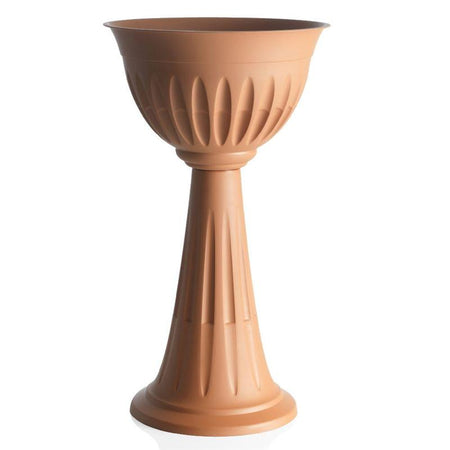 Vaso alto a colonna in plastica "Alba" posacenere da esterno h 75 cm