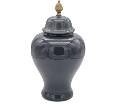 Jordan Interiors Vaso Potiche Grande Pomello Bronzo Kelly