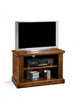MOBILI 2G - Porta televisore in legno 2 vani con ruote arte povera tinta noce L.75 x P.41 H.51