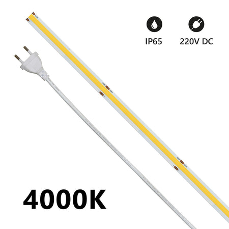 Striscia LEDCOB IP65 da 5m 3000K 220V 15W/m 1350lm/m