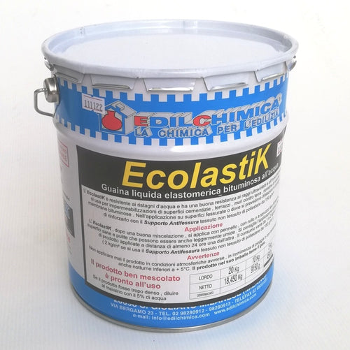 Ecolastik 20kg guaina liquida elastomerica bituminosa perfetta impermeabilità