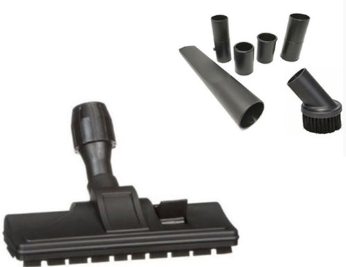 SPAZZOLA ASPIRAPOLVERE CON RUOTE + SETOLE PAVIMENTO E TAPPETI + 2 ACCESSORI UNIVERSALE