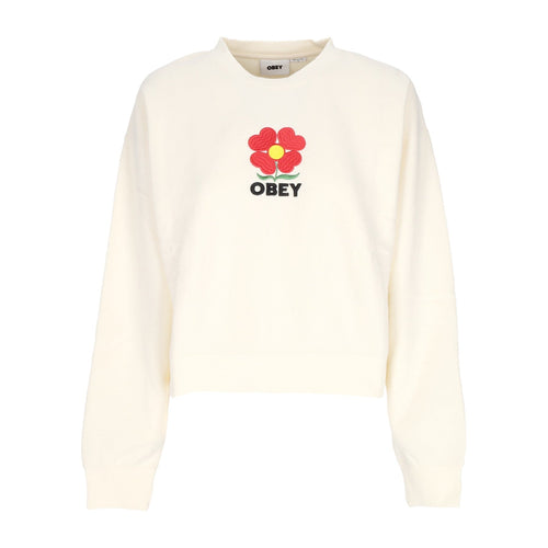 OBEY Felpa Girocollo Donna W Amelia Crew Fleece Unbleached da donna