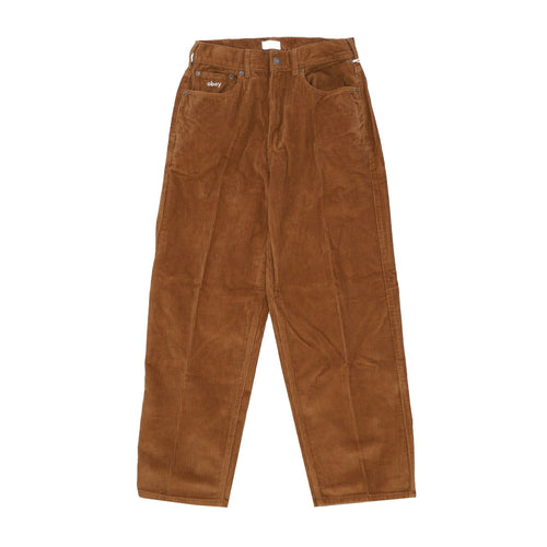 OBEY Pantalone Lungo Uomo Bigwig Baggy Corduroy Pant Catechu Wood da uomo