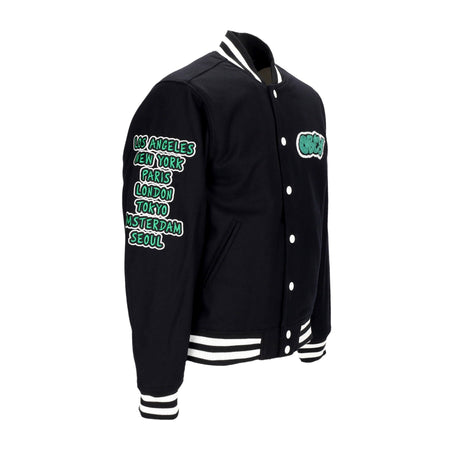 OBEY Giubbotto College Uomo Roll Call Varsity Jacket Black da uomo