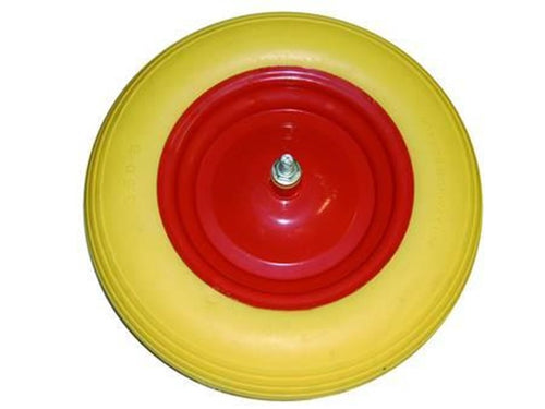 RUOTA PU PIENA PER CARRIOLE PERNO MM.12X260 -- ø cm.38x8,5 - FE 244787