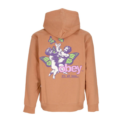 OBEY Felpa Cappuccio Uomo It's All Love Premium Hooded Fleece Cork da uomo