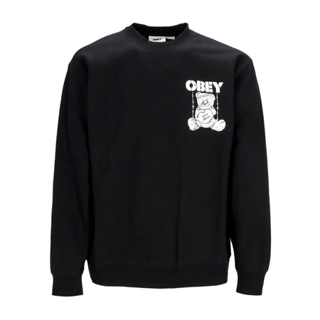 OBEY Felpa Girocollo Uomo Love Hurts Premium Crew Fleece Black da uomo