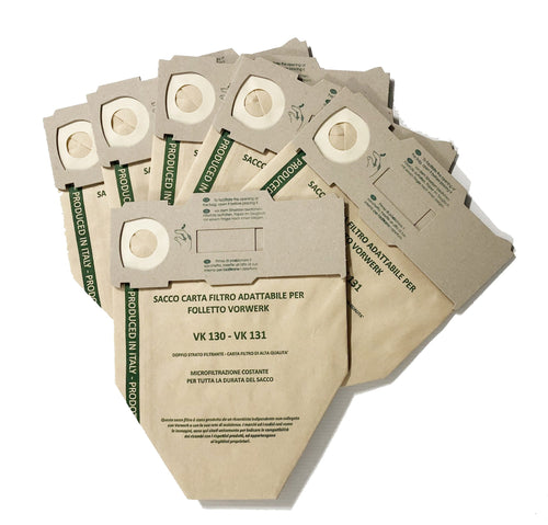 SACCHETTI FOLLETTO VK130 / VK131 IN CARTA NO ORIGINALI -- PZ 6
