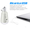 Lampadina a Batteria USB E27 Luce Led Lampada Emergenza Campeggio con Powerbank