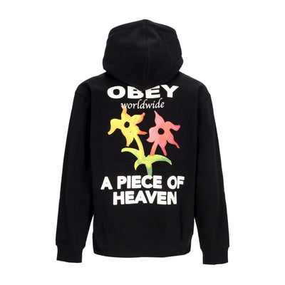 OBEY Felpa Cappuccio Uomo a Piece Of Heaven Premium Hooded Fleece Black da uomo