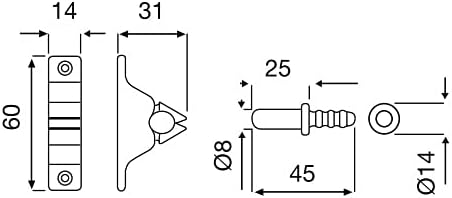 PINZA FERMAPORTE OTTONE C/INC. (CROMOSATINATO)