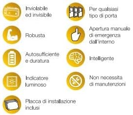 Serratura Invisibile Ghost + 4 Radiocomandi Marca Vitel Modello E0584 (Oro)