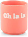 Bicchiere in ceramica rosa con Scritta Oh la la - Capacità 200 ccH&H