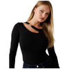 Guess maglia nera top cut out e fibbia ELEANOR W5BP18KC7M2JBLK