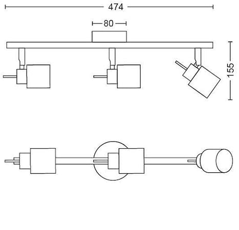 PHILIPS - MERANTI FARETTI BARRA 3 LUCI NICKEL