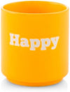 Bicchiere in Ceramica giallo con Scritta Happy - Capacità 200 ccH&H