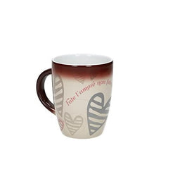 Brandani Magic Mug Batticuore – Tazza Effetto Sorpresa Con Cuori E Messaggio Segreto, Tortora 300ml - 5