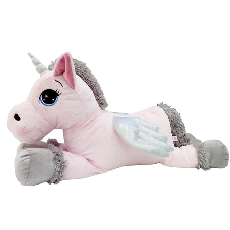 Peluche Unicorno Gigante XL 80cm Cavallo Pupazzo Giocattolo Bambini Morbido Rosa