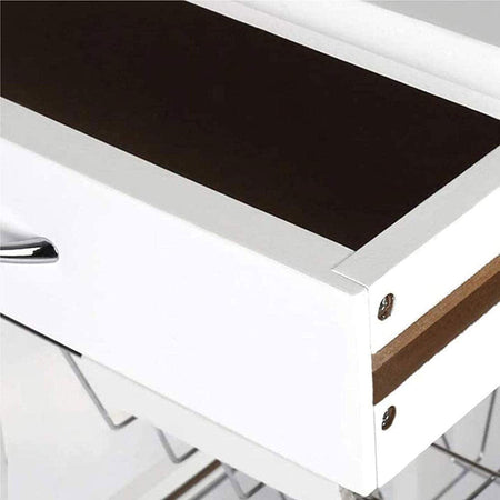 Carrello Cucina legno con Cassetto 4 Cestelli e Ripiano 9 Mattonelle in Ceramica