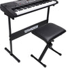 Sgabello Panca Regolabile per Tastiera Musicale Pianoforte e Batteria in Metallo