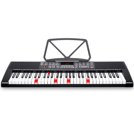 Tastiera Musicale Pianola Elettronica 61 Tasti Luminosi Pianoforte con Microfono
