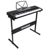 Tastiera Musicale Pianola Elettronica 61 Tasti Luminosi con Supporto e Sgabello