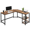 Scrivania Angolare Libreria Tavolo Porta PC Computer Metallo Legno Industriale