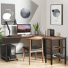Scrivania Angolare Libreria Tavolo Porta PC Computer Metallo Legno Industriale