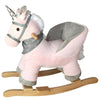 Unicorno Dondolo Cavalluccio Cavalcabile Peluche Bambini con Effetti Sonori Rosa
