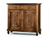 MOBILI 2G - MADIA CREDENZA 2 PORTE IN LEGNO SHABBY CHIC NOCE CONSUMATO 104X43X98