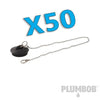 Tappo di PVC con Catena 38mm, Pacchi da 5 - 10 e 50 Tappi Plumbob OFFERTISSIMA!!! Plumbob